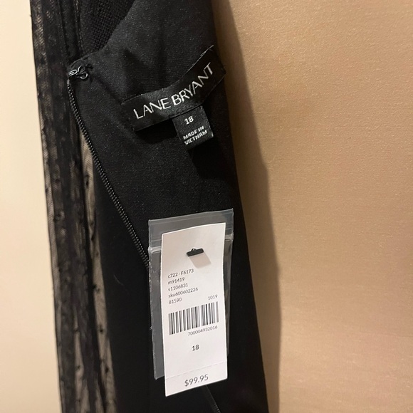 NWT Lane Bryant Mesh Yoke/Sleeve Sheath Dress, Size 18 - Picture 7 of 8